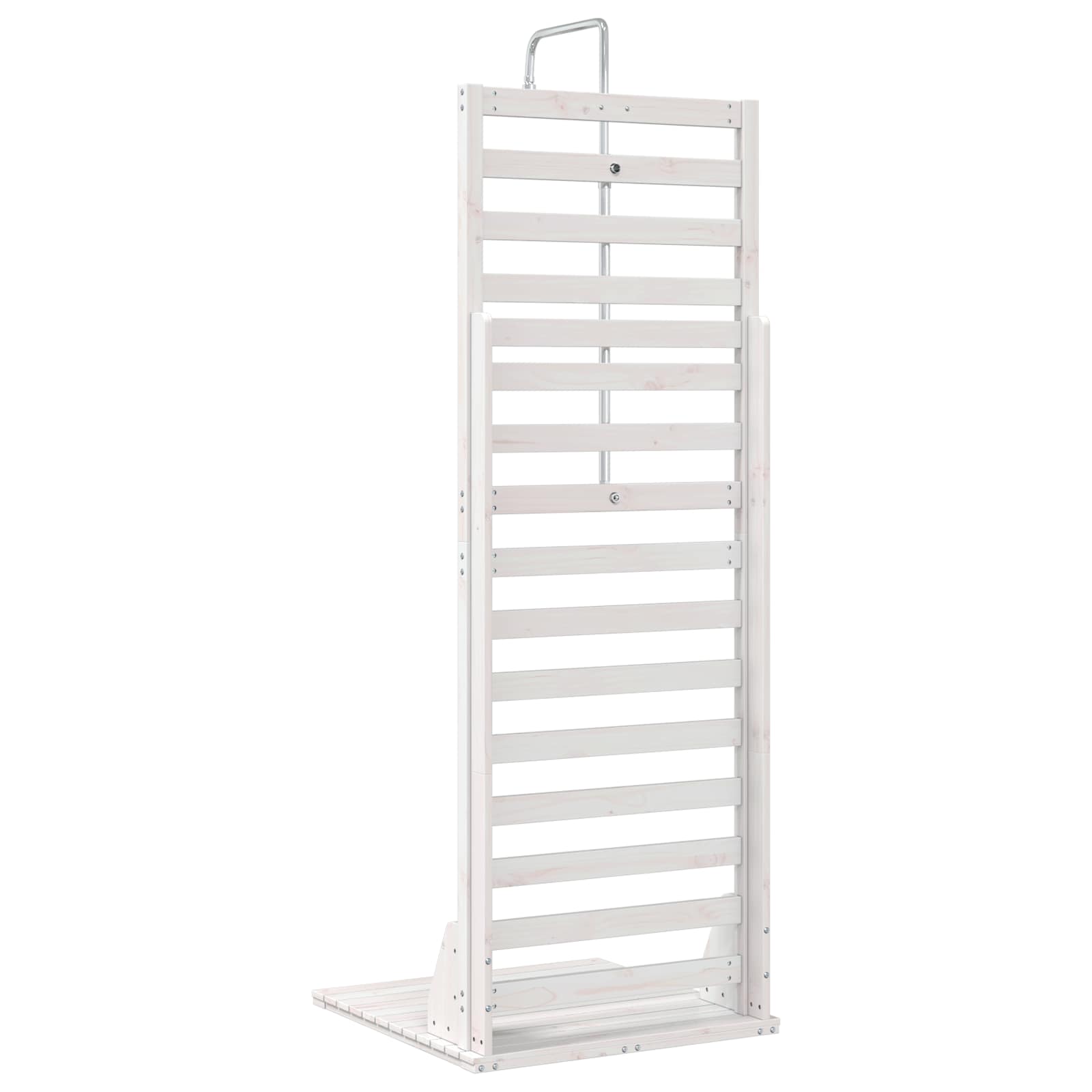 Buitendouche 225 cm Massief grenenhout en roestvrij staal Wit image 6