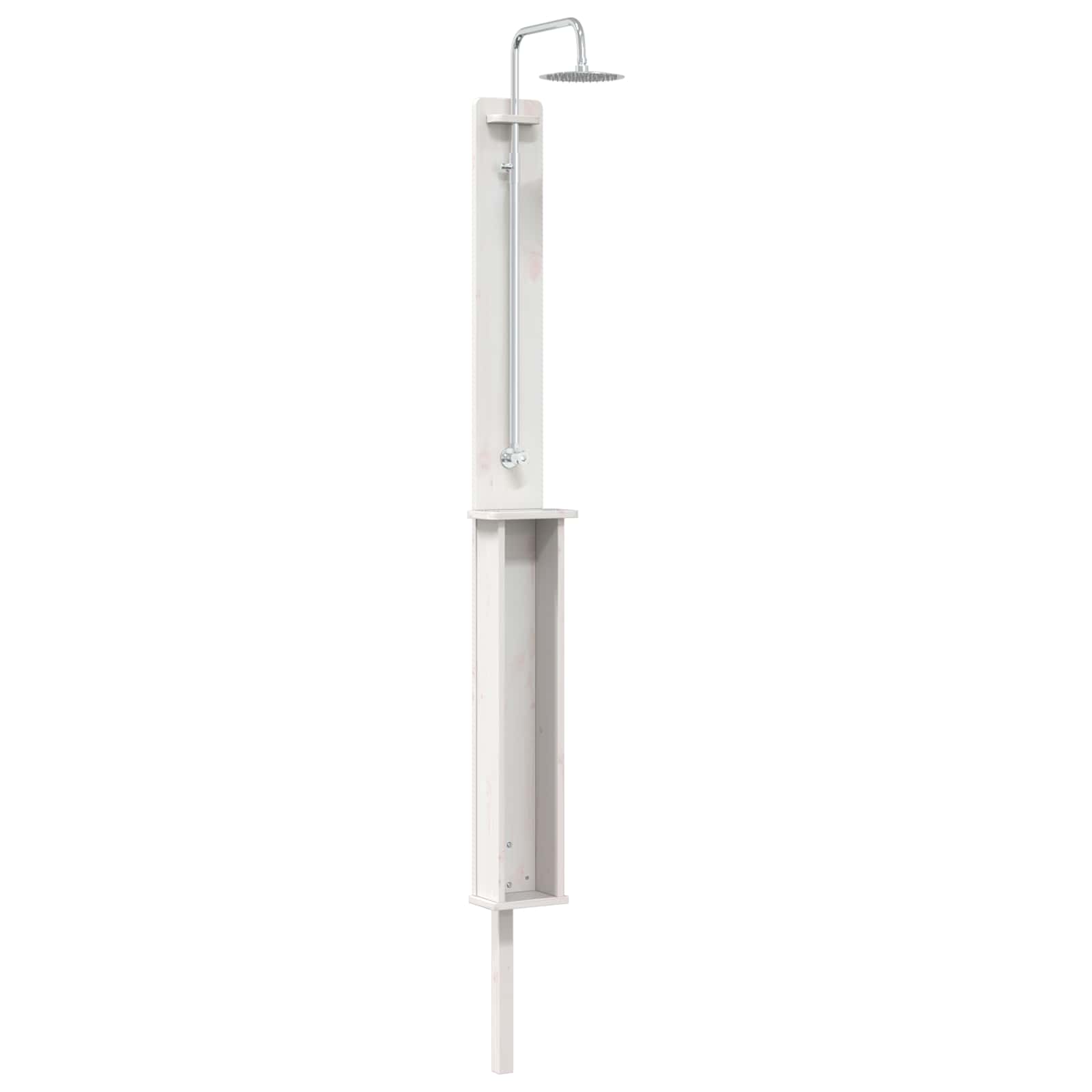 Buitendouche 246 cm Massief grenenhout en roestvrij staal Wit image 2