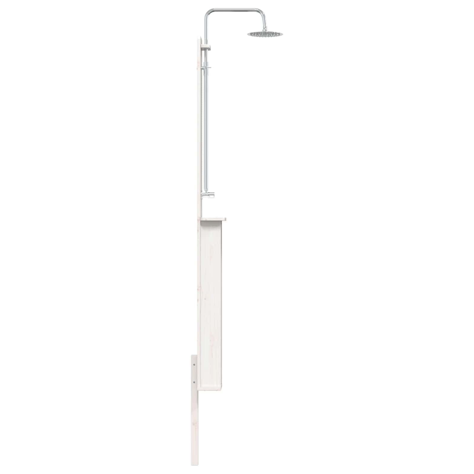 Buitendouche 246 cm Massief grenenhout en roestvrij staal Wit image 5