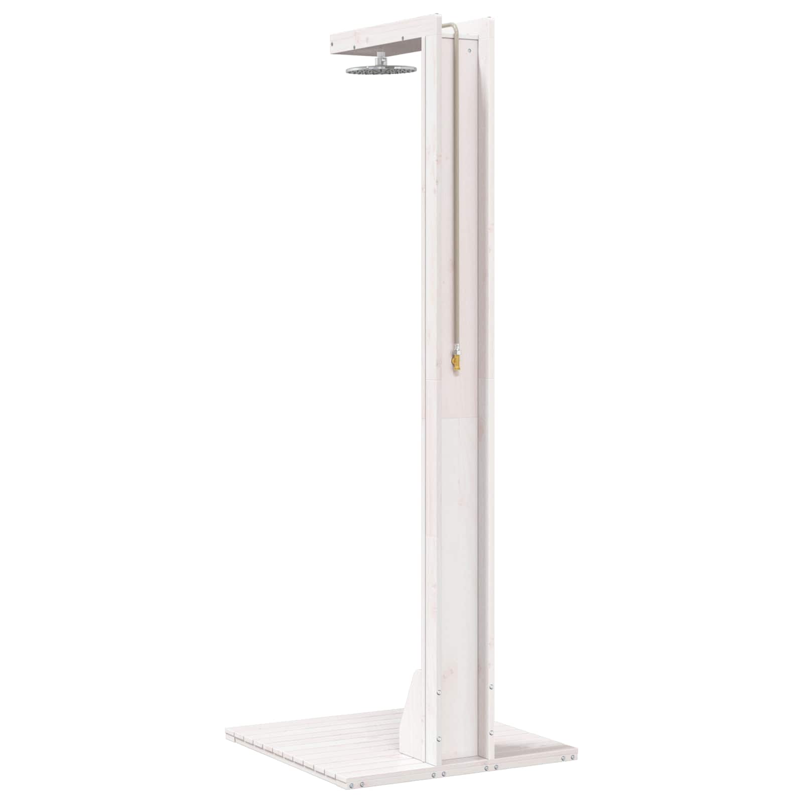 Buitendouche 210 cm Massief grenenhout en roestvrij staal Wit image 6