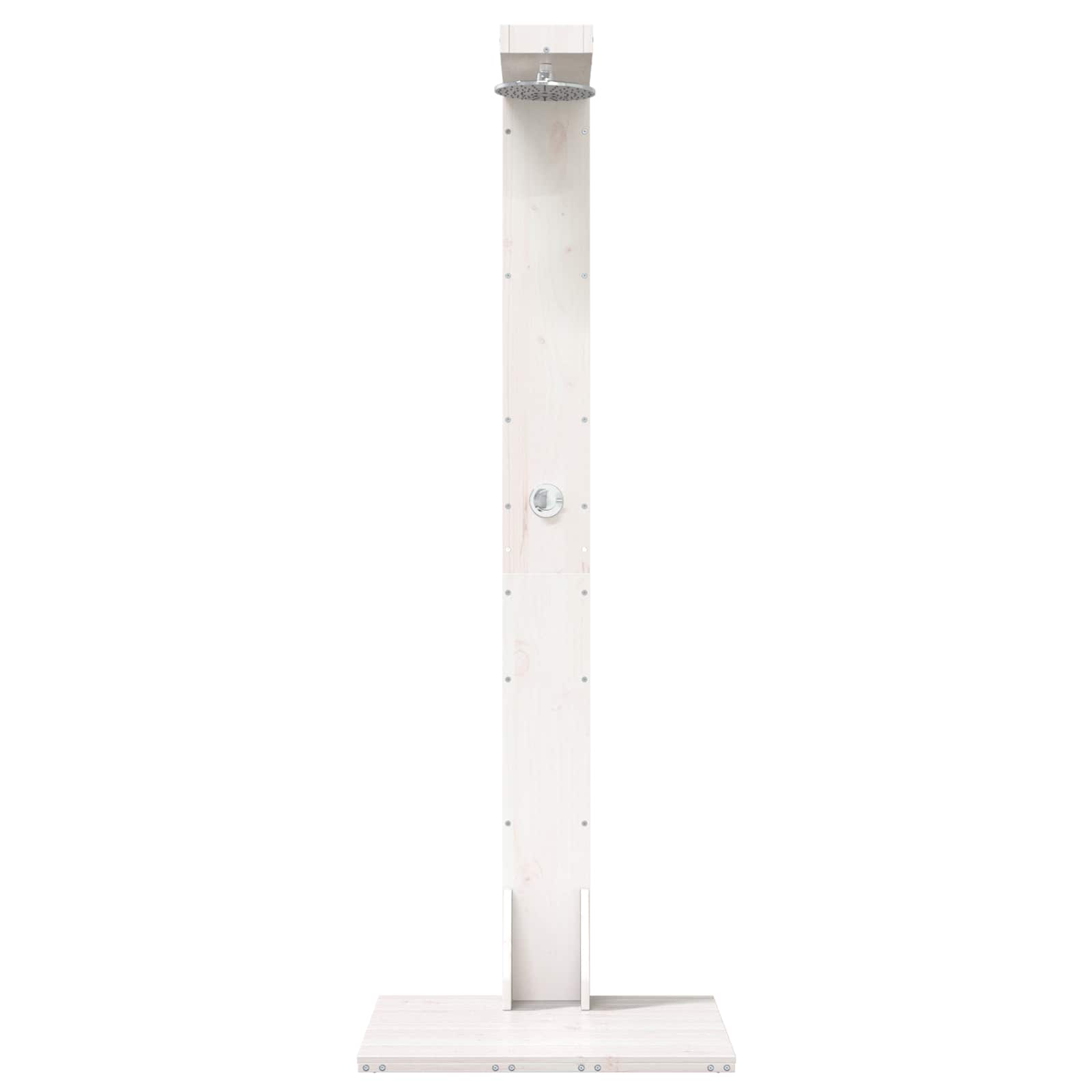 Buitendouche 210 cm Massief grenenhout en roestvrij staal Wit image 4
