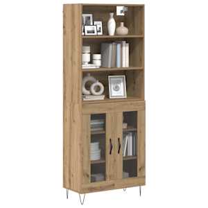 Vysoký bufet 2 pcs Artisanový dub 69,5 x 34 x 180 cm - obrázek 3