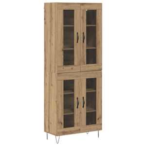 Vysoký bufet Artisanový dub 69,5 x 34 x 180 cm kompozitní dřevo - obrázek 2