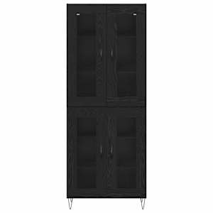 Vysoký bufet Černý dub 69,5 x 34 x 180 cm kompozitní dřevo - obrázek 8