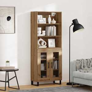 Vysoký bufet 2 pcs Artisanový dub 69,5 x 34 x 180 cm - obrázek 1