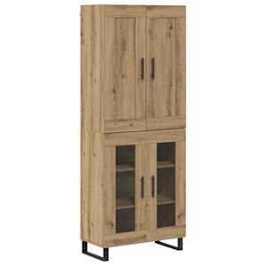 Vysoký bufet Artisanový dub 69,5 x 34 x 180 cm kompozitní dřevo - obrázek 2