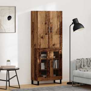 Vysoký bufet 2 pcs Staré dřevo 69,5 x 34 x 180 cm - obrázek 1