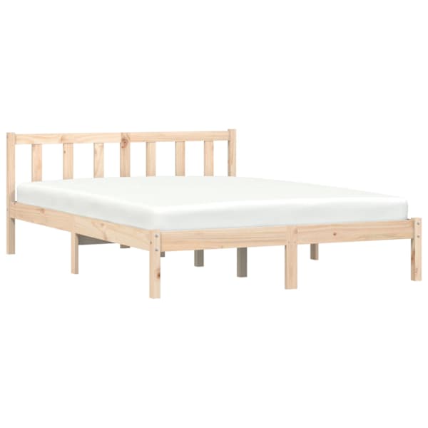 vidaXL Voodi raam Neutraalne 152 x 203 cm Kindel m&auml;nnipuidust