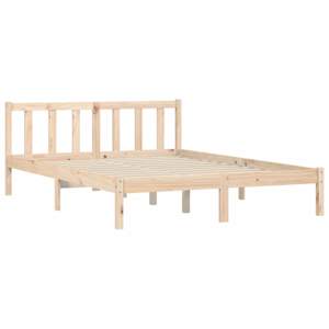 Rám postele Přírodní 152 x 203 cm Masivní borovicové dřevo - obrázek 3