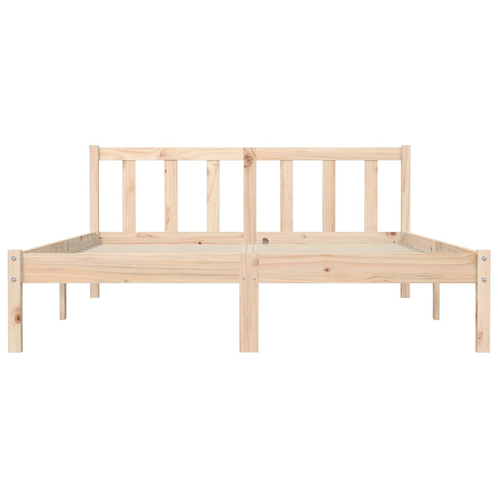 Sängyn runko Luonnollinen 152 x 203 cm Massiivinen mänty - Image 4