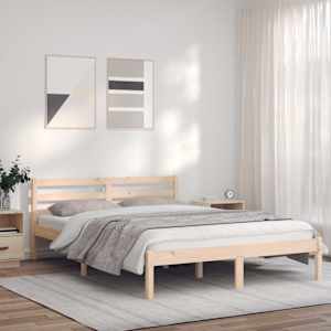 Rám postele s čelo Přírodní 208,5 x 157,5 x 69,5 cm - obrázek 1