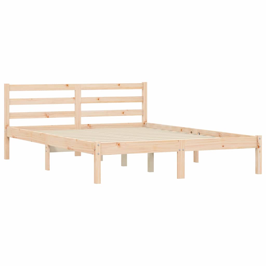 Sängyn runko päätyllä Luonnollinen 208,5 x 157,5 x 69,5 cm - Image 3