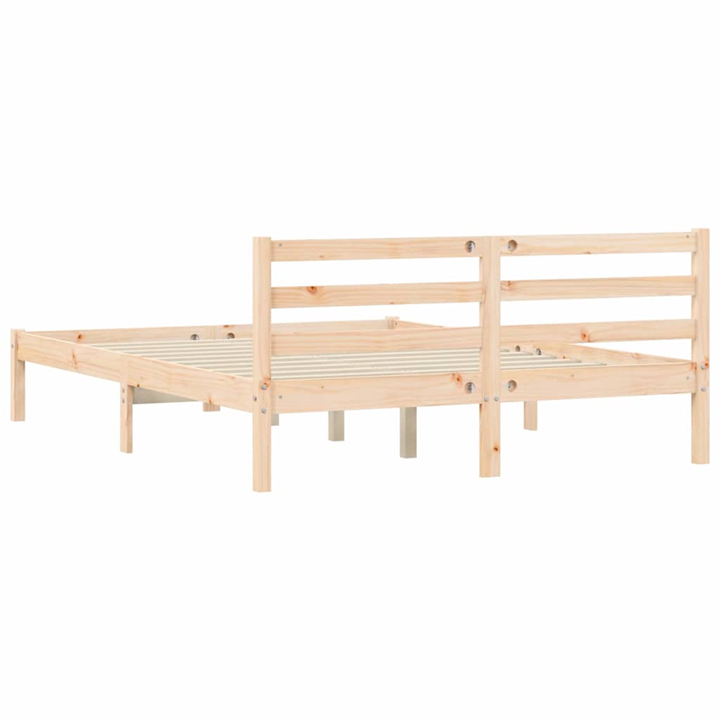 Sängyn runko päätyllä Luonnollinen 208,5 x 157,5 x 69,5 cm - Image 6