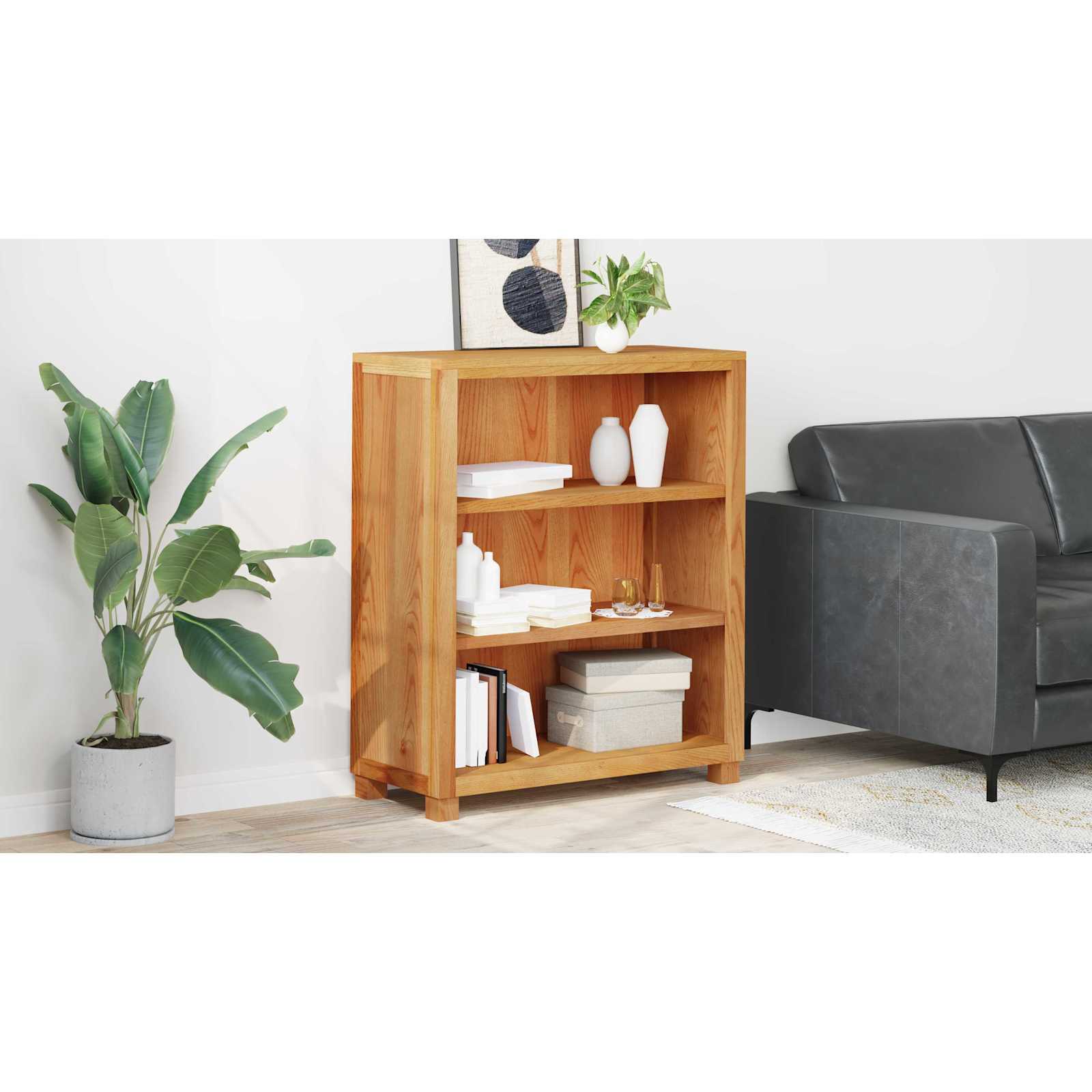 Kast met opslag Bruin Massief Eikenhout image 11