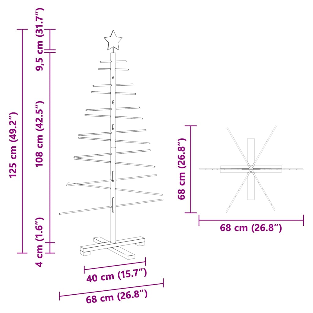 Ξύλινο Χριστουγεννιάτικο Δέντρο με βάση Καφέ 125 cm Μπαμπού - Image 11