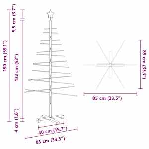 Dřevěný vánoční strom s stojanem Hnědá 150 cm bambus - obrázek 11