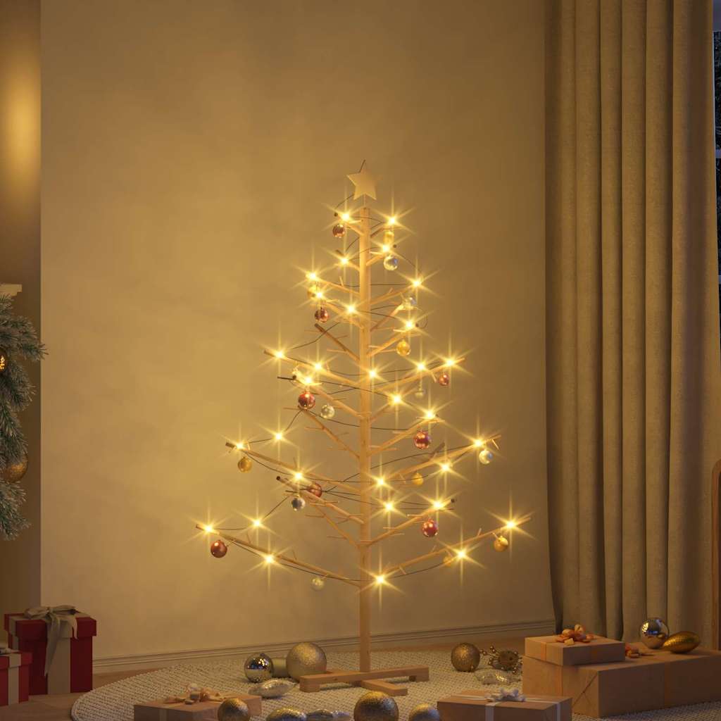 Arbre de Noël en bois Naturel 150 cm Bois massif en pin