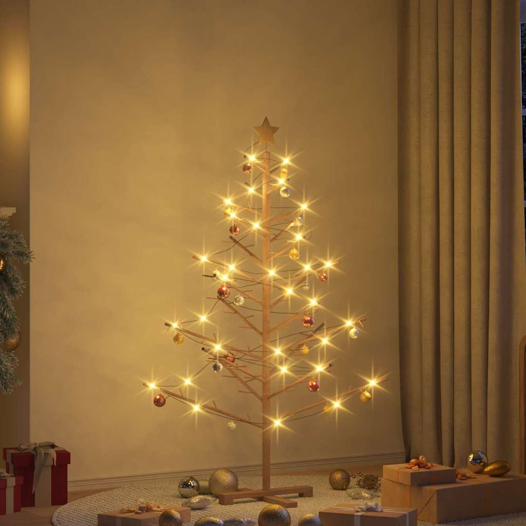 Arbre de Noël en bois Marron 150 cm Bois massif en pin