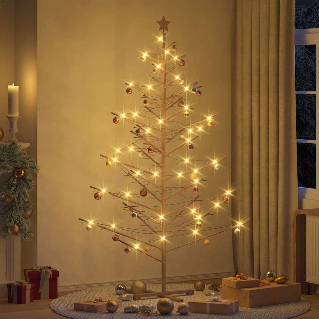 Arbre de Noël en bois Marron 210 cm Bois massif en pin