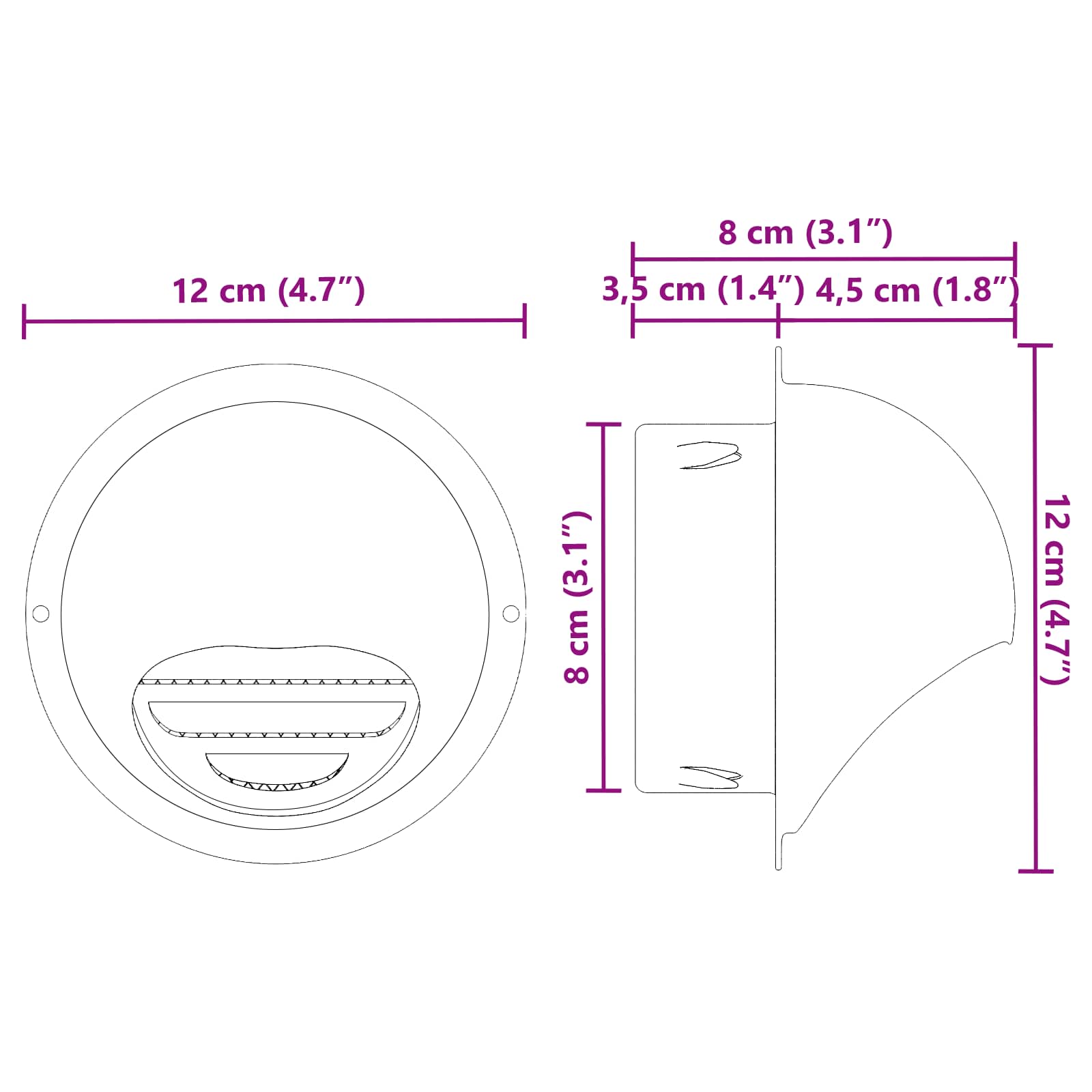 Luchtventilatie roosters 8 pcs Zilver 80 mm Roestvrij staal image 11