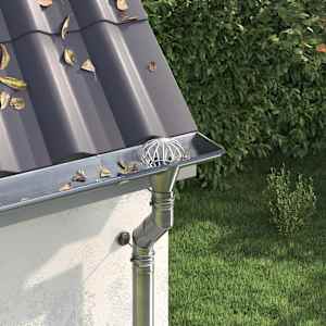 Zaščita za listje na žlebu 8 pcs srebrna 75 mm Nerjaveče jeklo