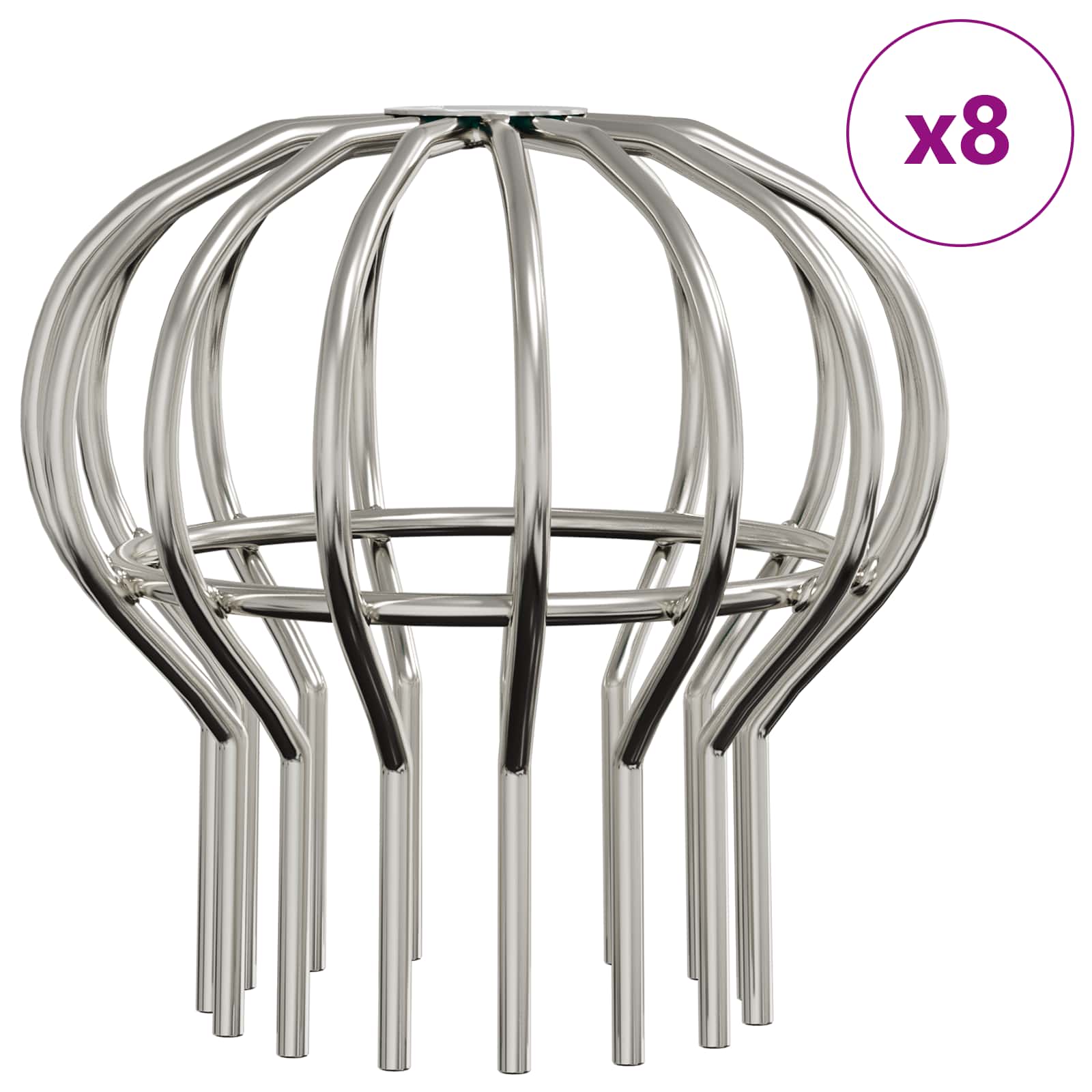Zaščita za listje na žlebu 8 pcs srebrna 110 mm Nerjaveče jeklo - slika 3