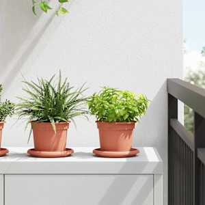 Okrogli cvetlični lonec 6 pcs Kamnito rdeča Ø 12,5 x 10 cm