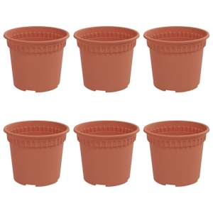 vidaXL &Uuml;mmargune lillepott 6 tk Kohviroosa &Oslash; 12,5 x 10 cm Plastmass