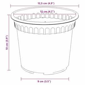 Kulatý květináč 6 pcs Cihlově červená Ø 12,5 x 10 cm Plast - obrázek 9