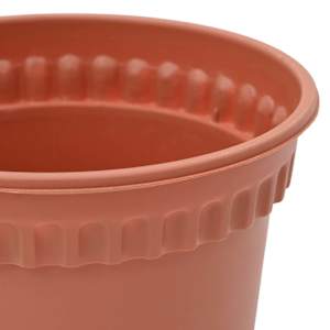 Kulatý květináč 6 pcs Cihlově červená Ø 19 x 16 cm Plast - obrázek 7