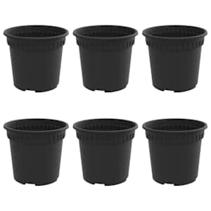 Kulatý květináč 6 pcs Černá Ø 15 x 12 cm Plast - obrázek 2
