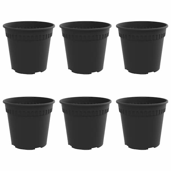 vidaXL &Uuml;mmargune lillepott 6 tk Must &Oslash; 19 x 16 cm Plastmass