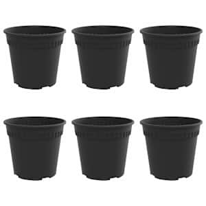 Kulatý květináč 6 pcs Černá Ø 17 x 14 cm Plast - obrázek 2