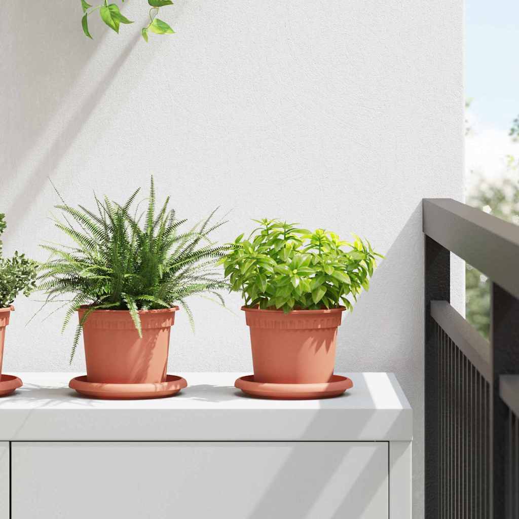 Okrogli cvetlični lonec 24 pcs Kamnito rdeča Ø 12,5 x 10 cm