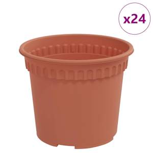 Kulatý květináč 24 pcs Cihlově červená Ø 12,5 x 10 cm Plast - obrázek 2
