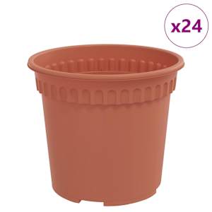 Kulatý květináč 24 pcs Cihlově červená Ø 15 x 12 cm Plast - obrázek 2