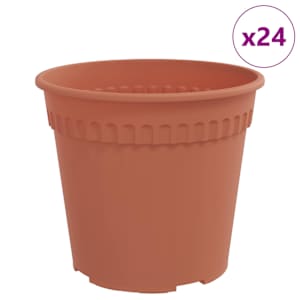 Kulatý květináč 24 pcs Cihlově červená Ø 17 x 14 cm Plast - obrázek 2