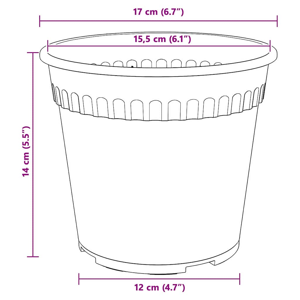 Okrogli cvetlični lonec 24 pcs Kamnito rdeča Ø 17 x 14 cm - slika 9