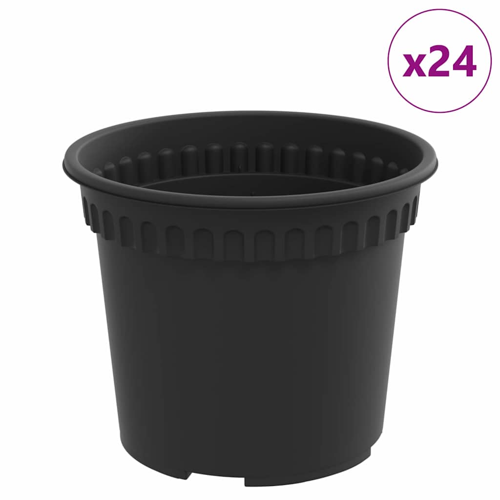 Okrogli cvetlični lonec 24 pcs Črna Ø 12,5 x 10 cm Plastika - slika 2
