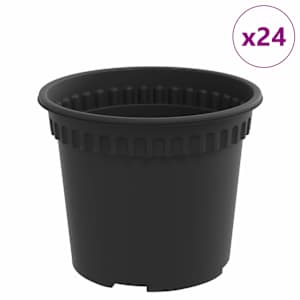 Kulatý květináč 24 pcs Černá Ø 12,5 x 10 cm Plast - obrázek 2