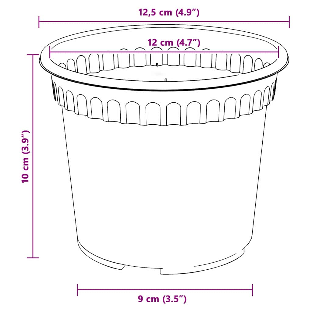 Okrogli cvetlični lonec 24 pcs Črna Ø 12,5 x 10 cm Plastika - slika 9