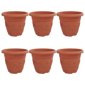 vidaXL &Uuml;mmargune lillepott 6 tk Kohviroosa &Oslash; 22 x 18 cm Plastmass