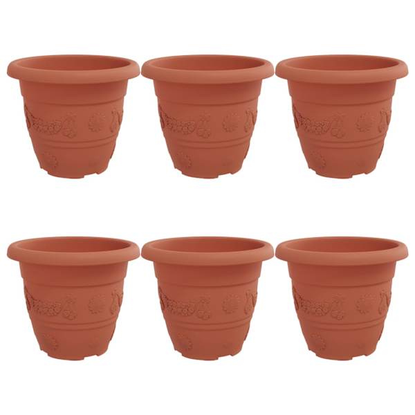 vidaXL &Uuml;mmargune lillepott 6 tk Kohviroosa &Oslash; 22 x 18 cm Plastmass