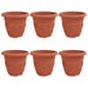 vidaXL &Uuml;mmargune lillepott 6 tk Kohviroosa &Oslash; 34 x 28 cm Plastmass