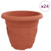 vidaXL &Uuml;mmargune lillepott 24 tk Kohviroosa &Oslash; 26 x 21.5 cm Plastmass