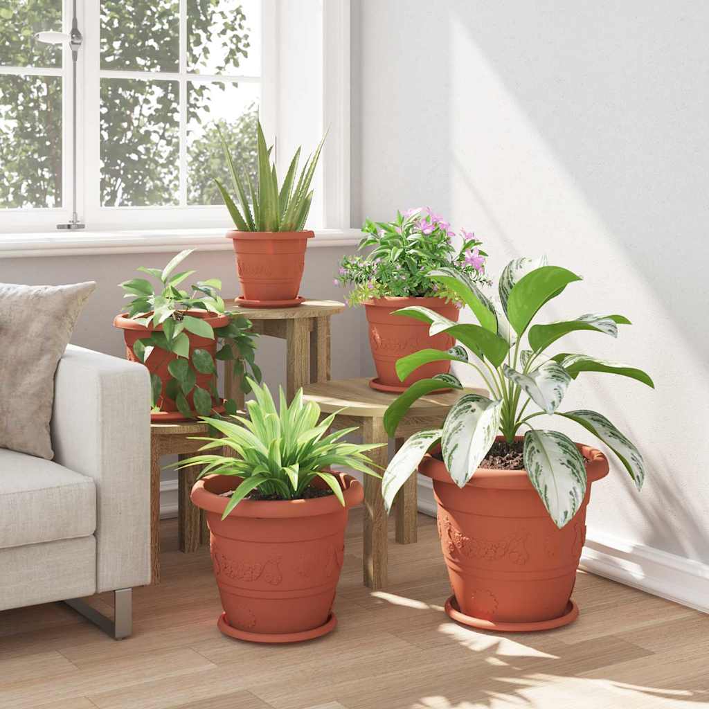 Ronde Bloempot 24 pcs Baksteenrood Ø 26 x 21.5 cm Kunststof image 4