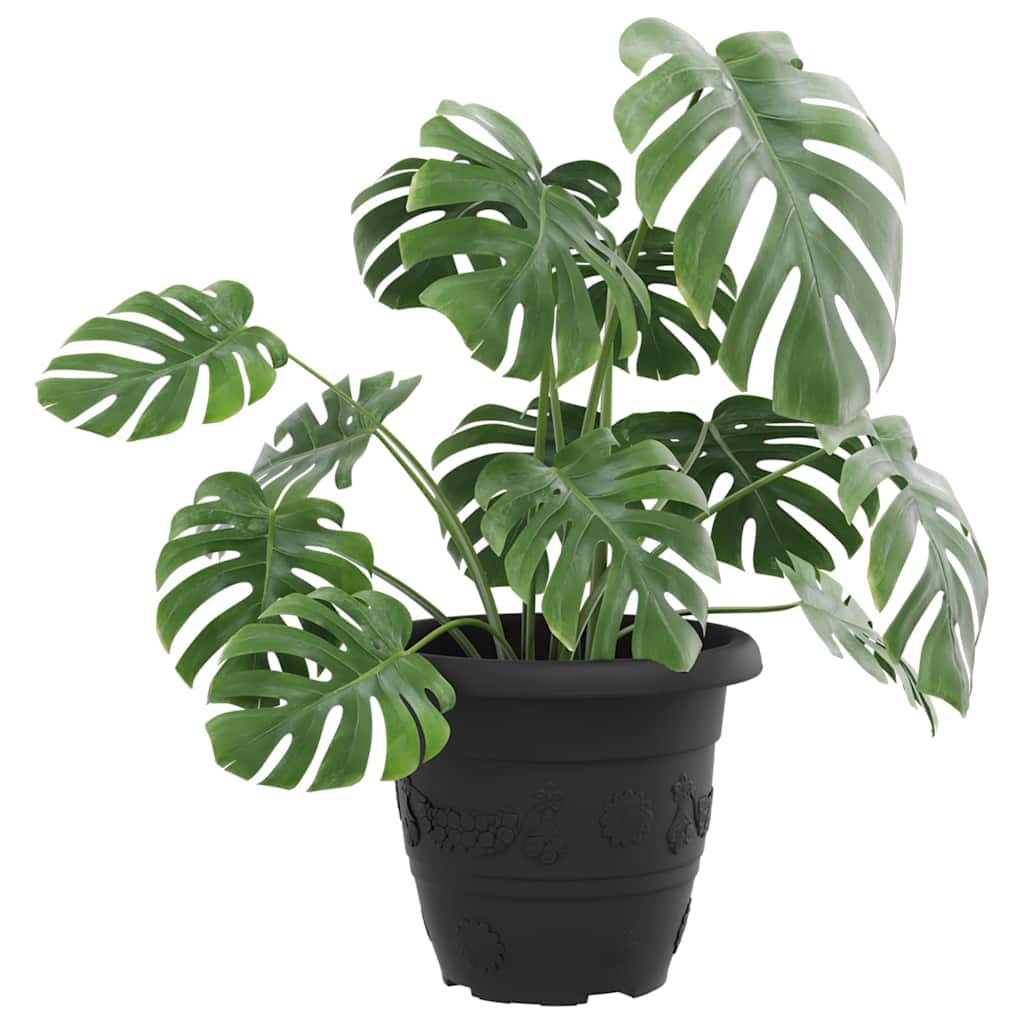 Thumbnail - vidaXL Runder Blumentopf 24 pcs Schwarz Ø 26 x 21,5 cm Kunststoff