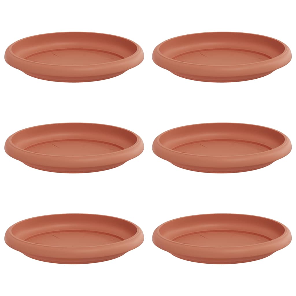 Ronde Bloemenschalen 6 pcs Baksteenrood Ø 14 x 2 cm Kunststof image 2