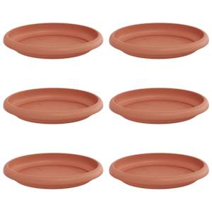 Kruhový květinový tácek 6 pcs Cihlově červená Ø 14 x 2 cm Plast - obrázek 2
