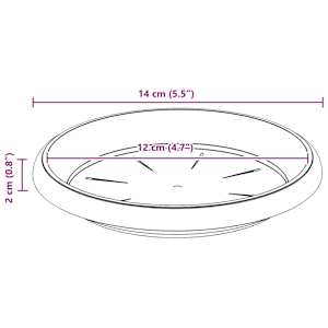 Kruhový květinový tácek 6 pcs Cihlově červená Ø 14 x 2 cm Plast - obrázek 10